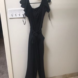 Tahari Black off the Shoulder Jumpsuit Never Worn
